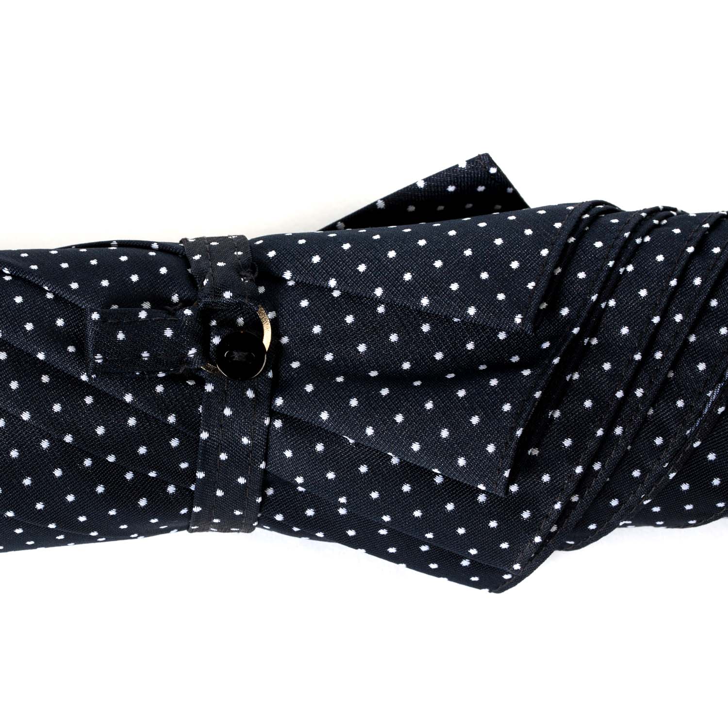Dark Blue Dotted Umbrella "Traveller" with Bamboo Handle